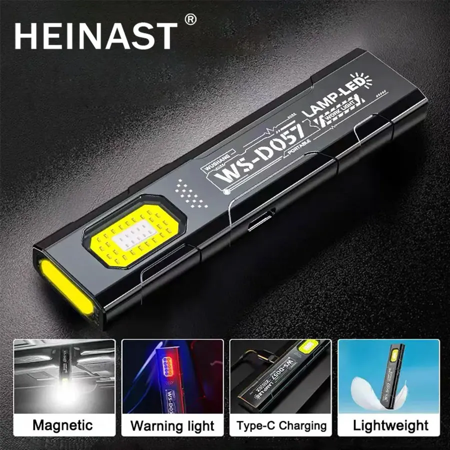 Portable LED Flashlight USB Rechargeable EDC Flashlight With COB Mini Torch Light Outdoor Pocket Lantern Work Light With Magnet