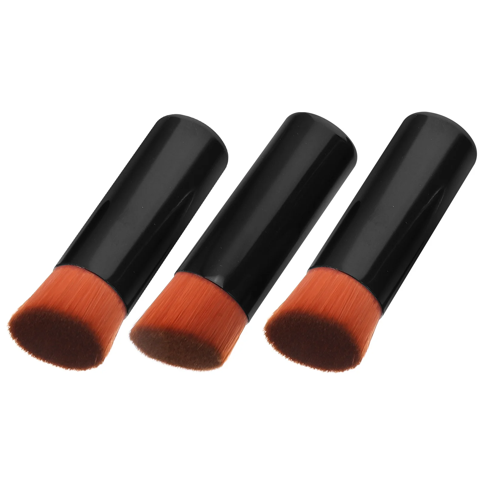 

3Pcs Foundation Brush Set Soft Bristles Seamless Application Portable Tube Design for Streak-Free Makeup Blending Travel Use