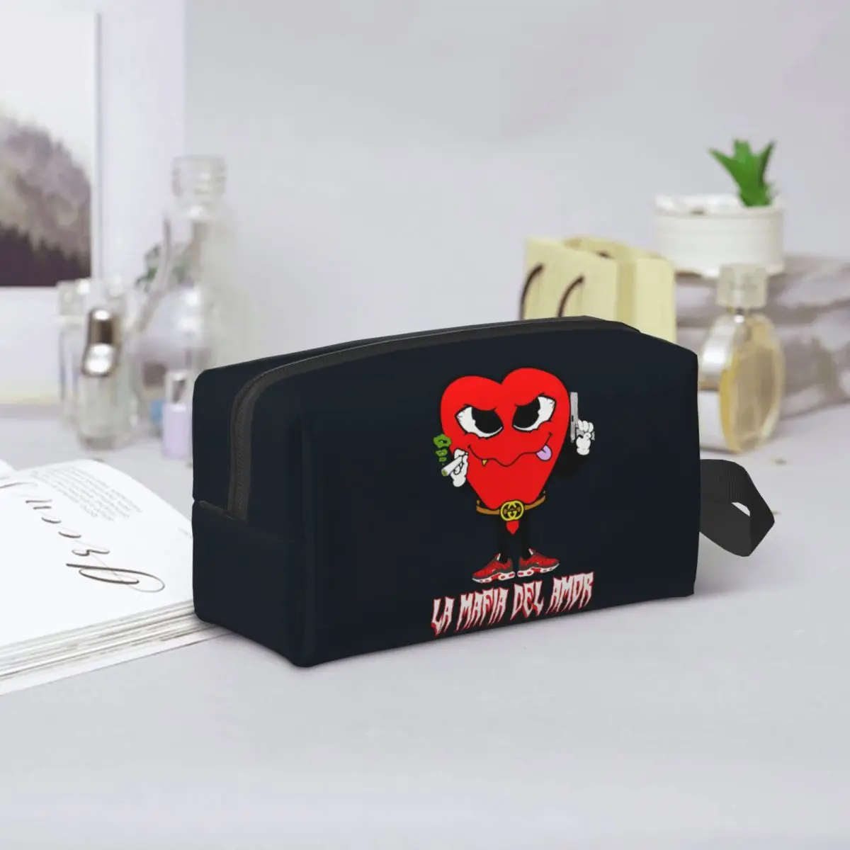 MAFIA OF LOVE Makeup Bag Cosmetic Organizer Storage Dopp Kit Toiletry Cosmetic Bag for Women Beauty Travel Pencil Case