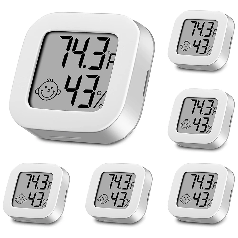 

6 Pieces Humidity Gauge Humidity Sensor Indoor Thermometer Hight Accurate Temperature and Humidity Monitor Fahrenheit