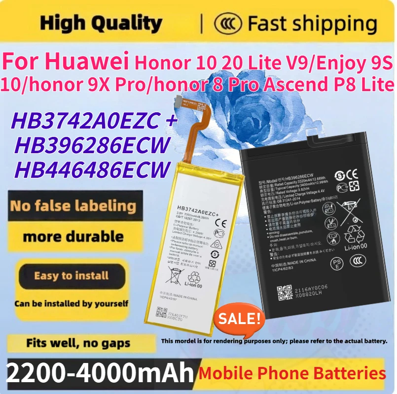 HB3742A0EZC+ HB396286ECW HB446486ECW Battery for Huawei Honor 10 20 Lite V9/Enjoy 9S 10/honor 9X Pro/honor 8 Pro Ascend P8 Lite
