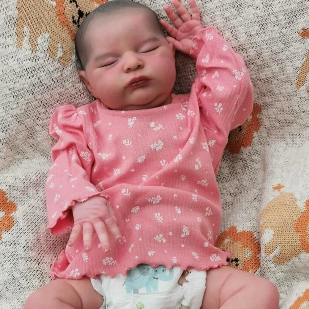 

21 inch handmade Laura Reborn Doll Finished 3D skin with Visible Vein Bebe Reborn Realistic Newborn Baby