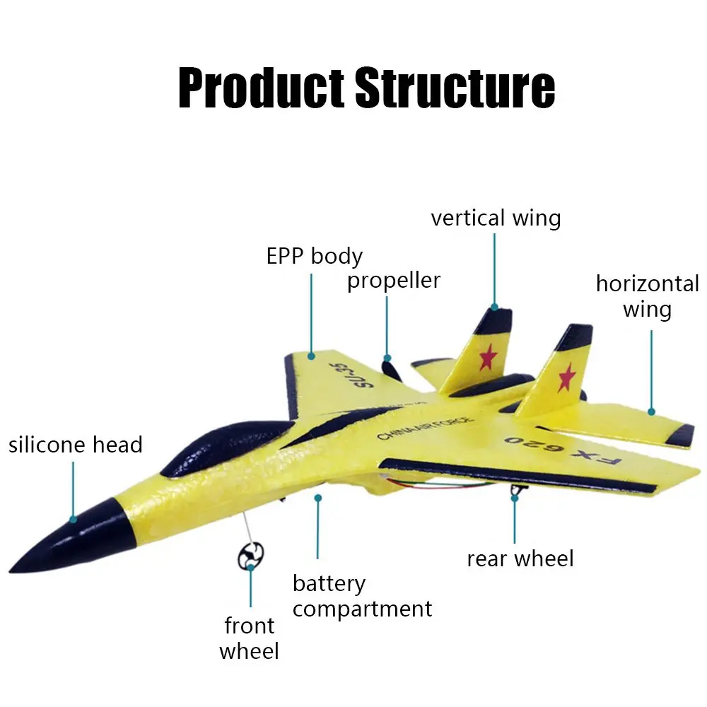 FX-620 SU-35 RC Remote Control Airplane 2.4G Remote Control Fighter Hobby Plane Glider Airplane EPP Foam Toys RC Plane Kids Gift