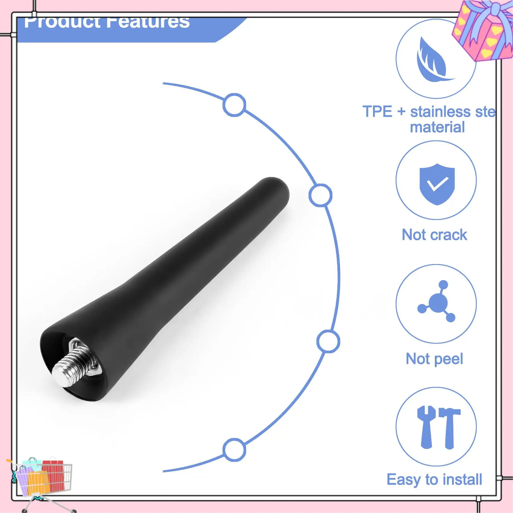 

A77T-Car Antenna FM DAB Roof Antenna Car 6.5Cm Mini Car Radio Antenna Short With Strong FM / AM / DAB Reception Function