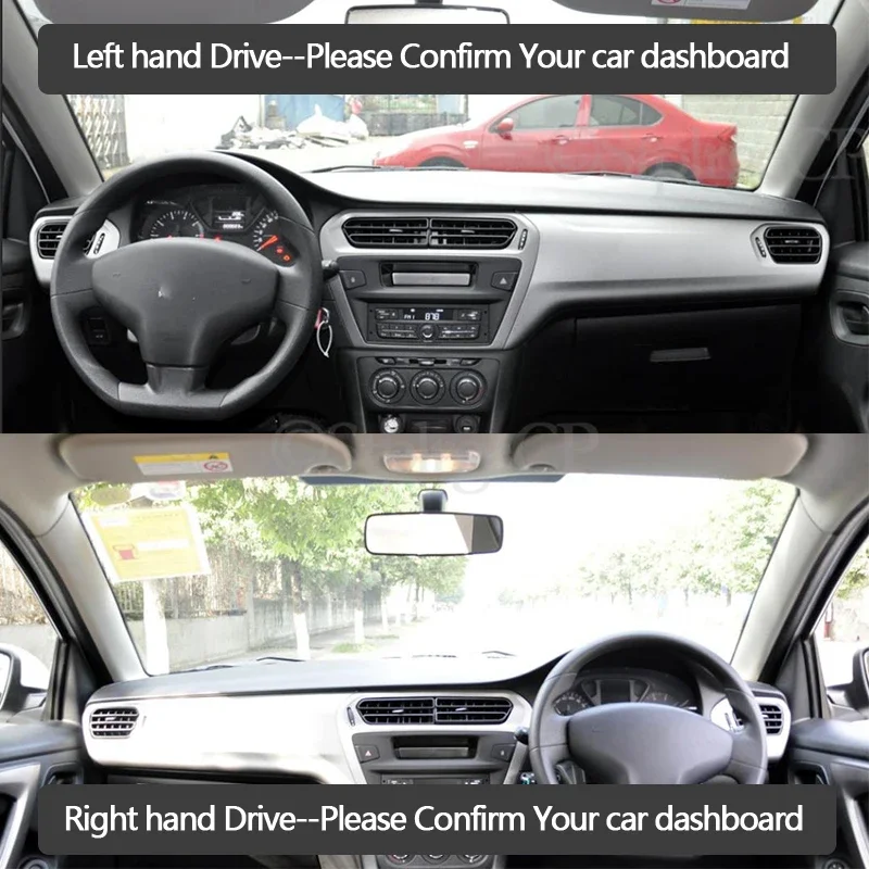 المضادة للانزلاق حصيرة غطاء لوحة القيادة وسادة ظلة داشمات اكسسوارات السيارات C إليزيه لسيتروين C-Elysee 2014 2015 2016 2017 2018 2019 #3