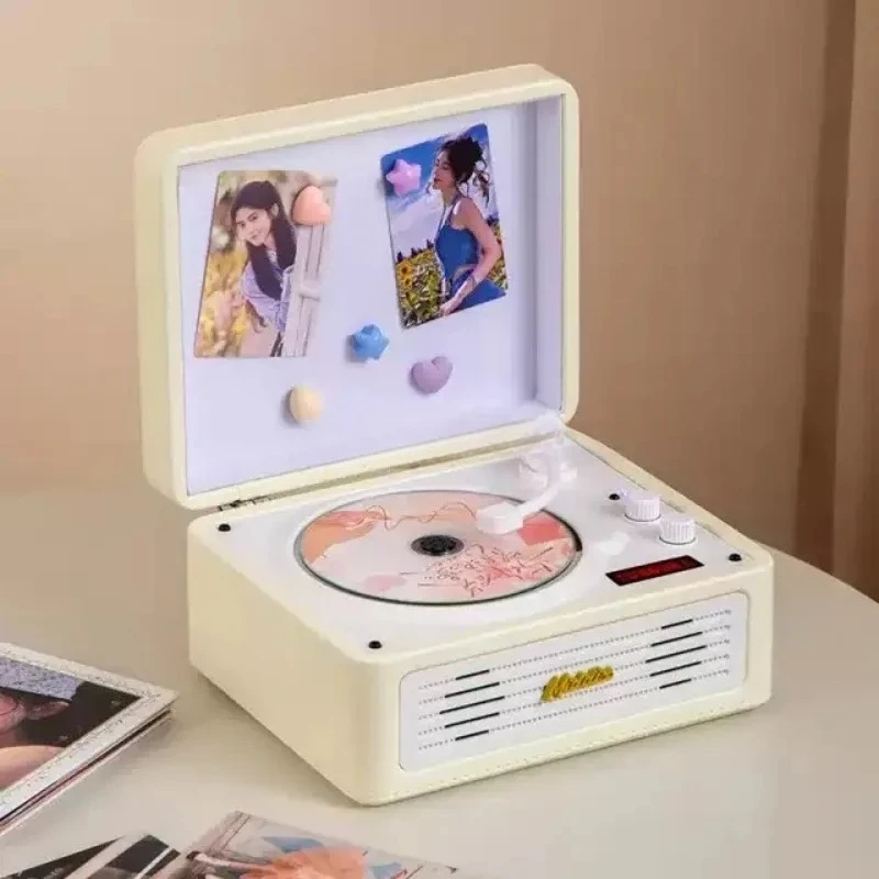 

New retro cd player music album bluetooth stereo all-in-one player record player cd