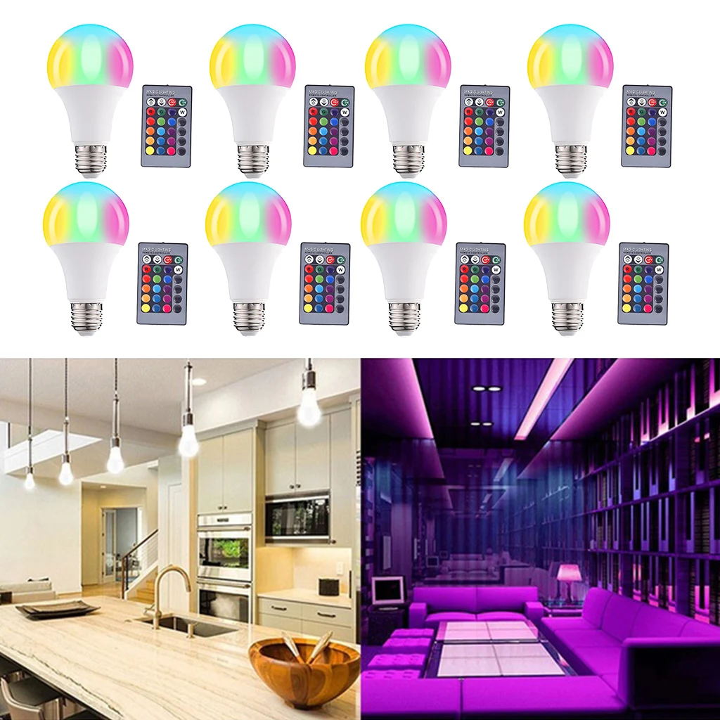 

E27 LED Color Changing Light Bulb with Remote Control Indoor Home Decoration