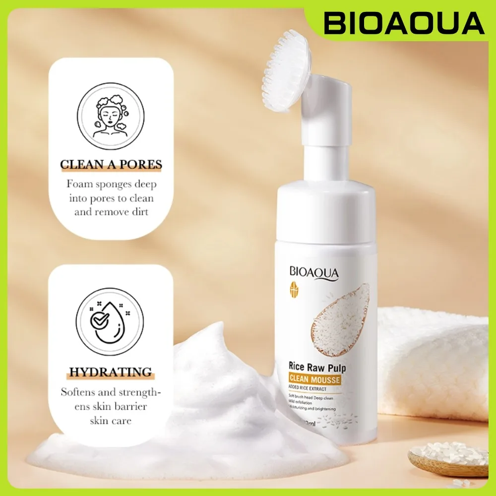 Рисовая целлюлоза для умывания лица, глубокая очистка, увлажняющее очищающее средство, контроль жирности, очищение лица, осветление цвета лица для женщин и мужчин, уход за кожей