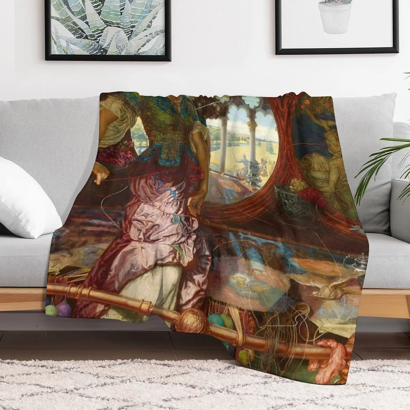 Lady of Shalott by Edward Robert Hughes Throw Blanket halloween Vintage Plaid Blankets