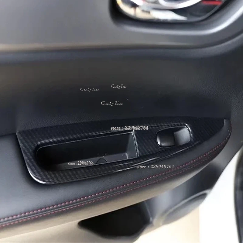 LHD RHD For Nissan Qashqai J11 2019 2020 ABS Carbon Fiber Interior Accessories Side Window Switch Cover Frame Car Decoration