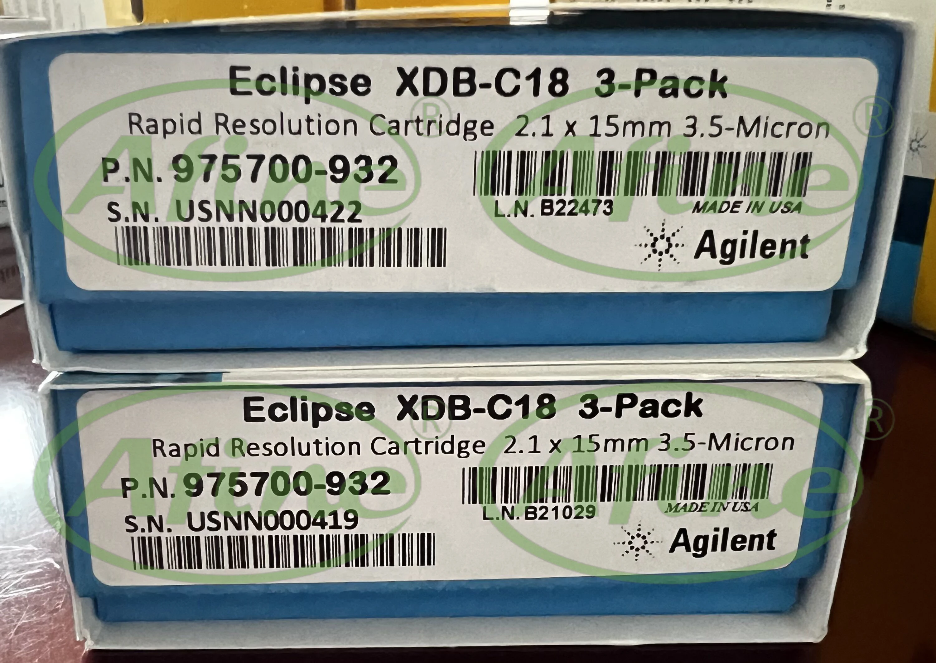 AFINE Agilent 975700-932 ZORBAX RR Eclipse XDB-C18, 3.5 lavande m, 2.1x15mm, Cartouche (RR), 3 pièces