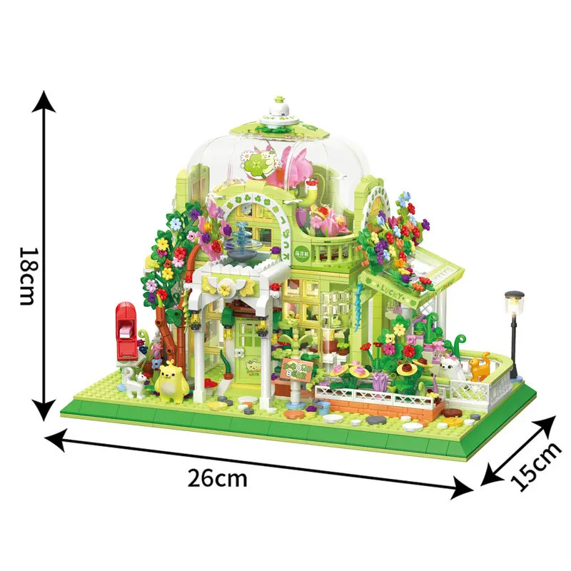 

Creative Streetscape Architecture Mini Block City Street View Sunshine Botanical Garden Building Brick Toy for Girls Gift