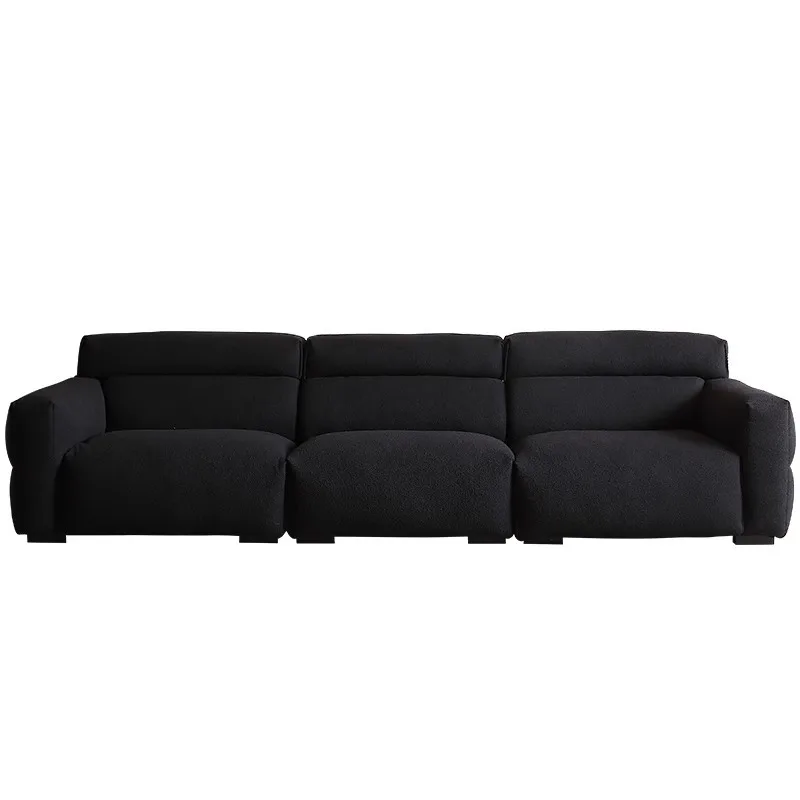 

we-Italian Minimalist Sofa Set Teddy Velvet Simple Modern Small Apartment Three or Four People Straight Row Sofa@