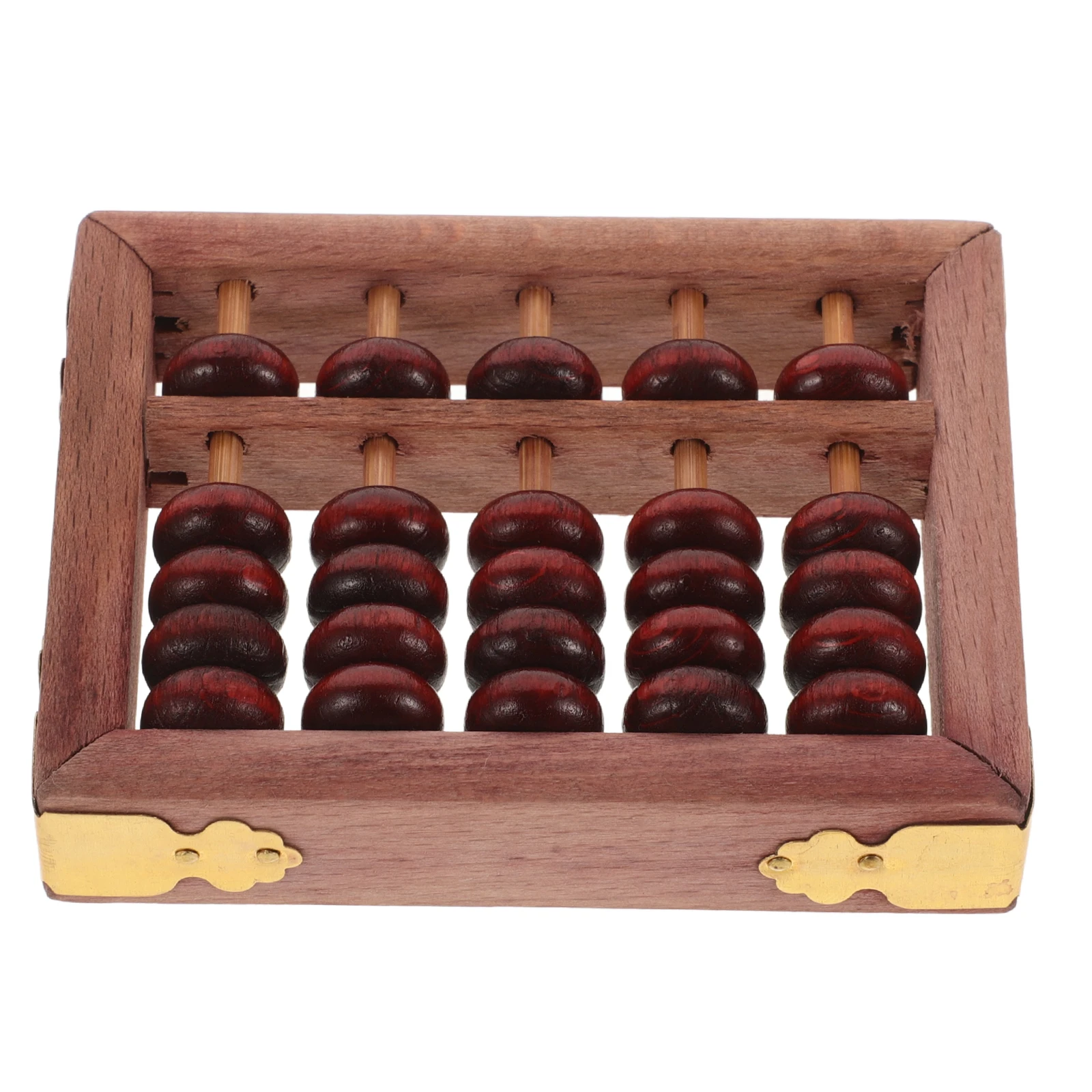 

Solid Wood Abacus 5 Columns Red Beads Beech Math Learning Tool Kids Arithmetic Toy Vintage Design Practical Calculating School
