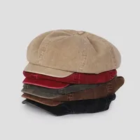 Women's Fashion Retro Clouds Beret Washed Octagonal Cap Personality Leisure Duck Tongue Cap Trend Newsboy Cap Street Painter Hat