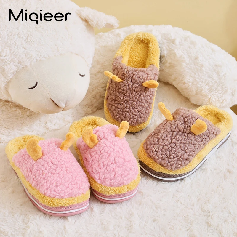 Children Home Shoes Cashmere Cotton Slippers Kids Cartoon Warm Shoes Boys Girls Slippers Indoor Home Winter Baby Kids Shoes