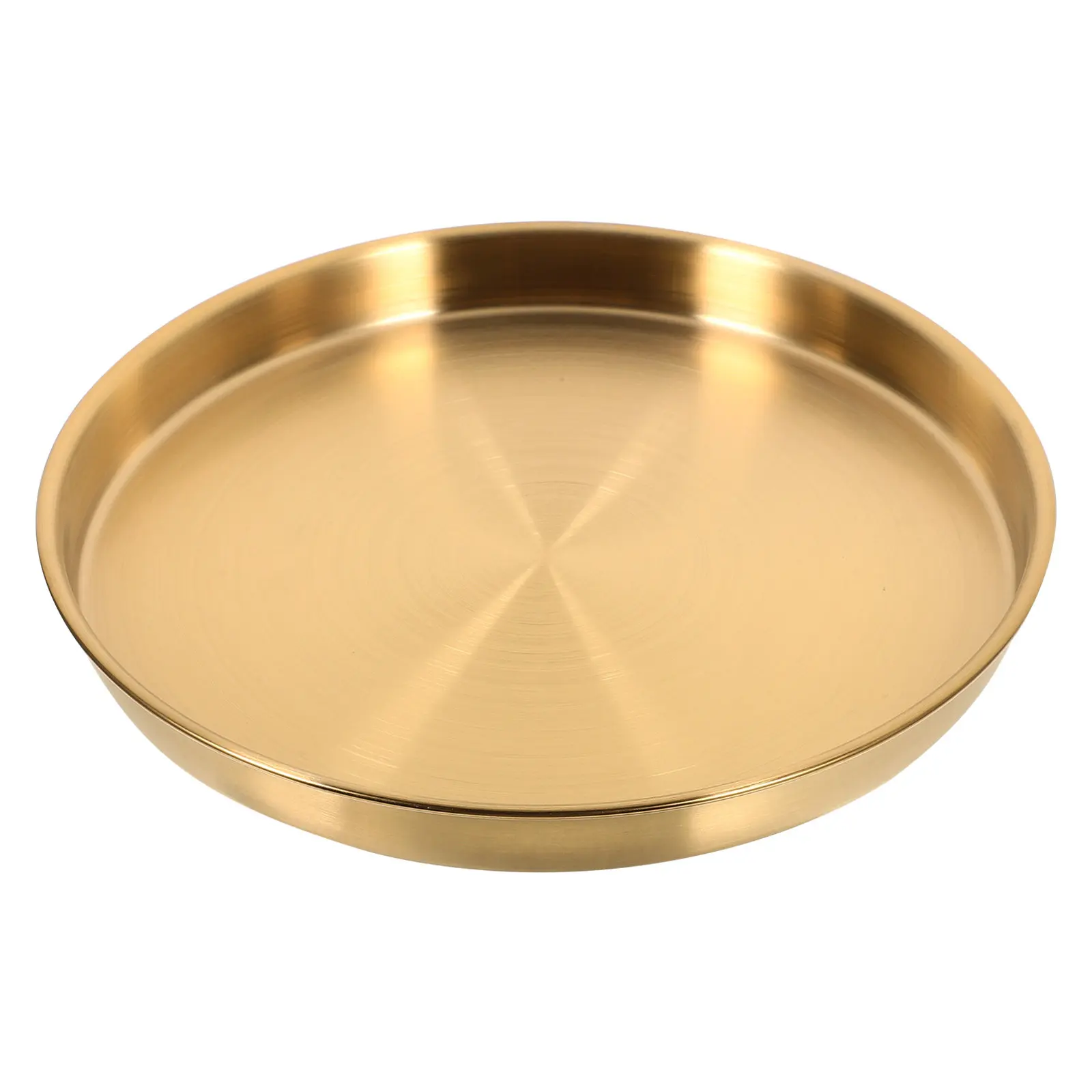 

Stainless Steel Round Serving Plate Elegant Smooth Finish for Steak Pasta Lobster Fruit Dessert Family Party Wedding Bar