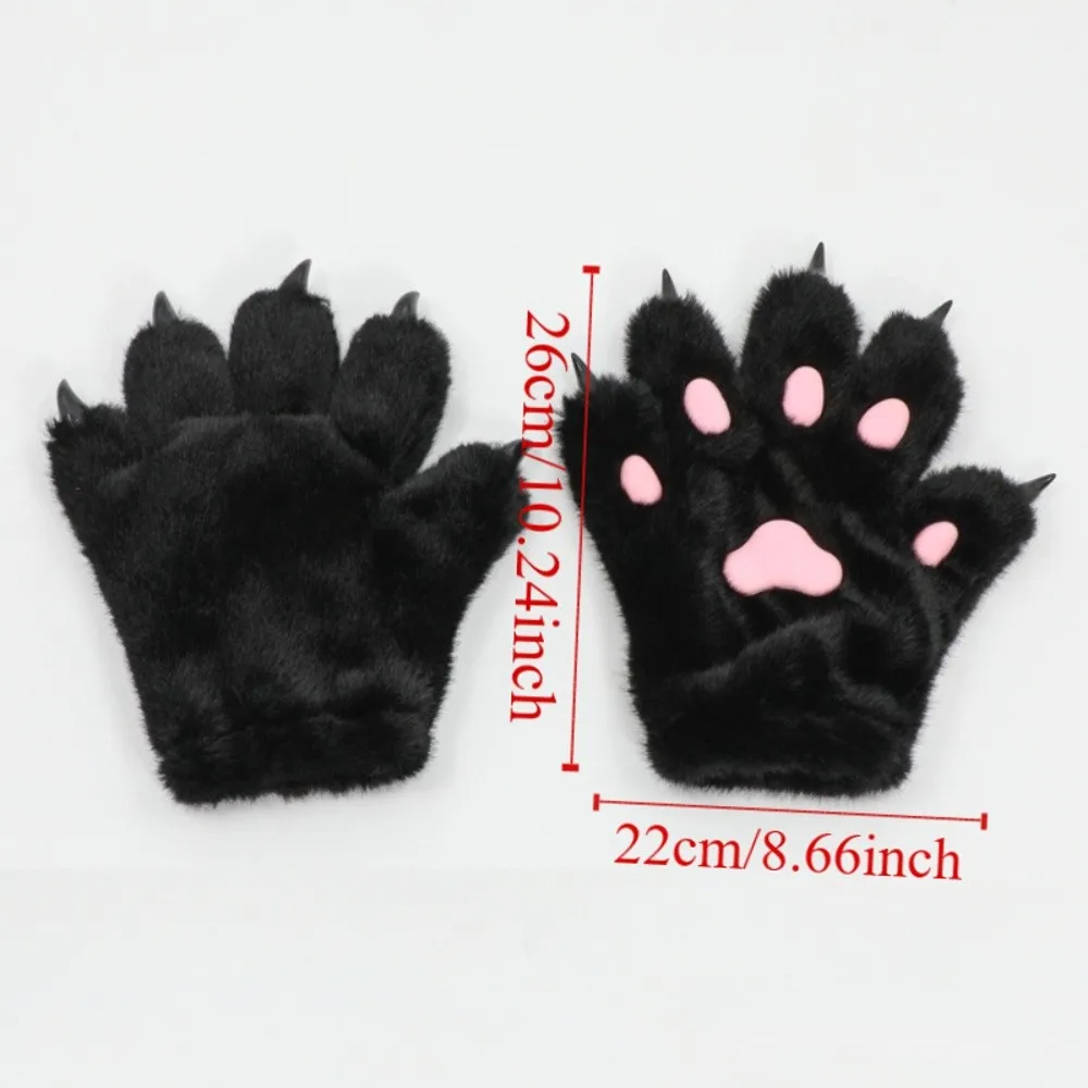 Nette Wolf Welpen Cosplay Kostüm Handschuhe Pelzigen Cartoon Plüsch Katze Pfote Handschuhe Warme Cosplay Requisiten Tier Klaue Fäustlinge Club
