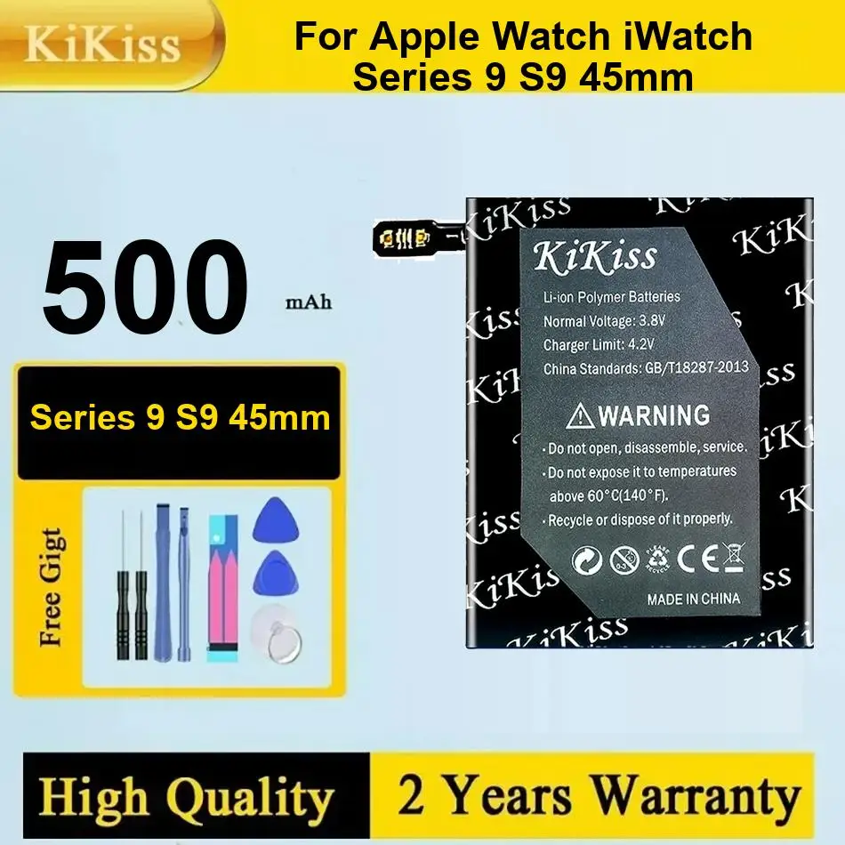 

500Mah Series 9 S9 45Mm Kikiss Battery For Apple Watch Iwatch Replacement Lithium Polymer Bateria