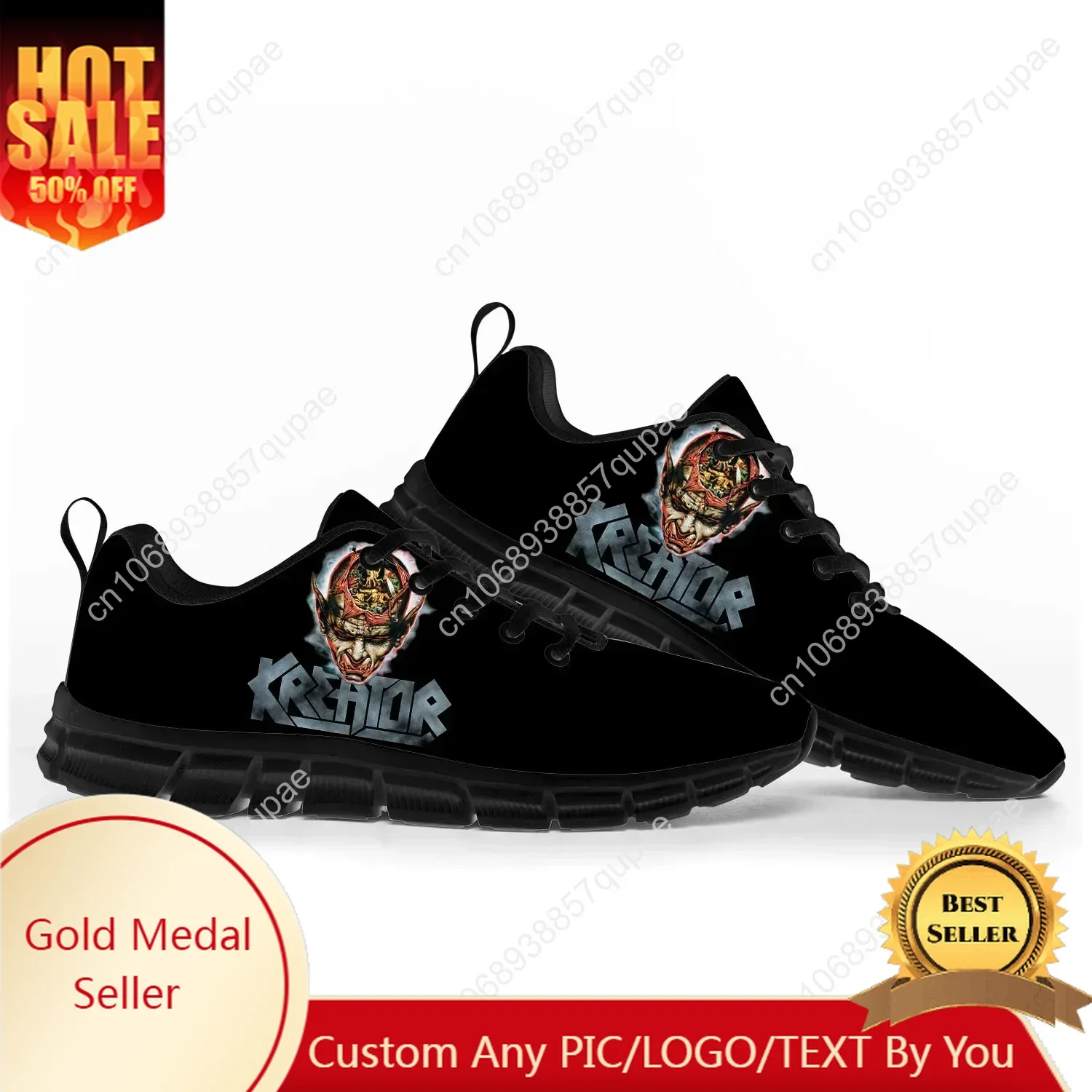 

Kreator Band Sports Shoes Mens Womens Teenager Sneakers Gods of Violence Custom Made High Quality Couple Shoes Black