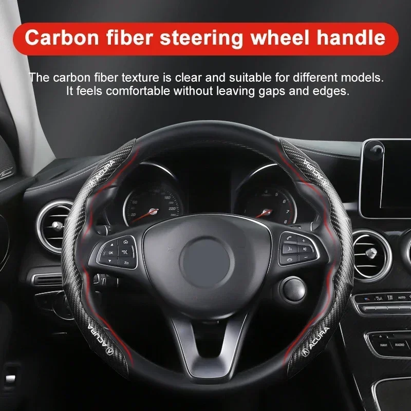 

new Car Carbon Fiber Non-slip Steering Wheel Cover For Acura RDX Integra TLX CDX MDX RDX ZDX TLX TLX-L RLX TSX Car Accessories