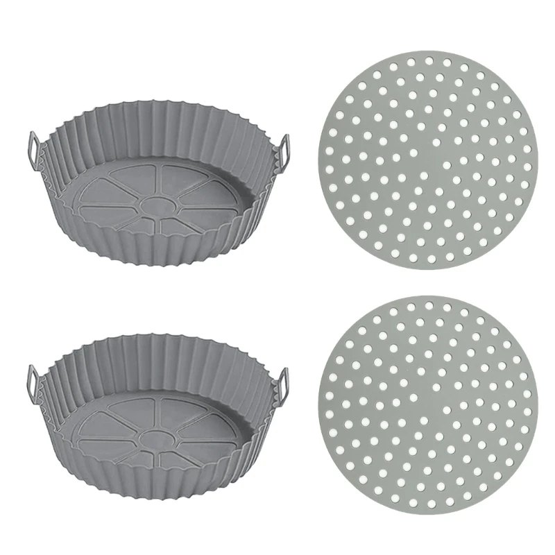 4 Vòng Nồi Chiên Không Dầu Air Fryers Silicone Lót 8Inch Có Thể Tái Sử Dụng Nồi Chiên Không Dầu Air Fryers Chèn Nồi Chiên Không