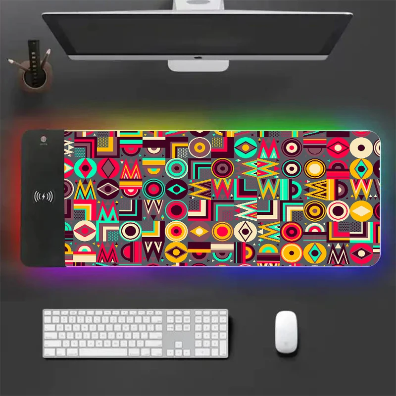 XXL Checkered Pattern Mousepad Rgb New Texture Design Mouse Pad CSGO Wireless Charging Color Esports Games Large Table Mats