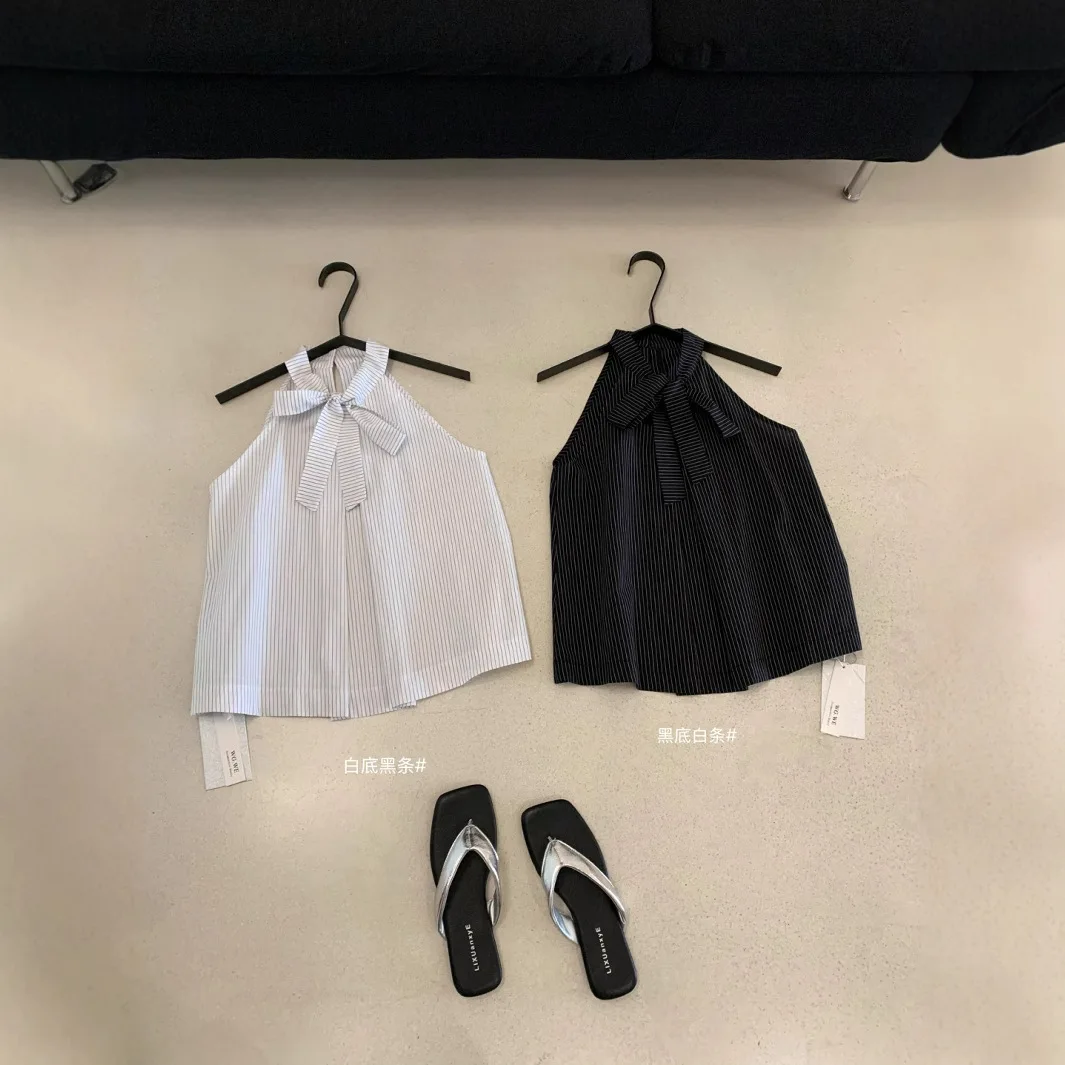 

2025 Lyocell Tencel Lazy Loose Korean Striped Off Shoulder Bat Sleeve T-shirt Versatile Top