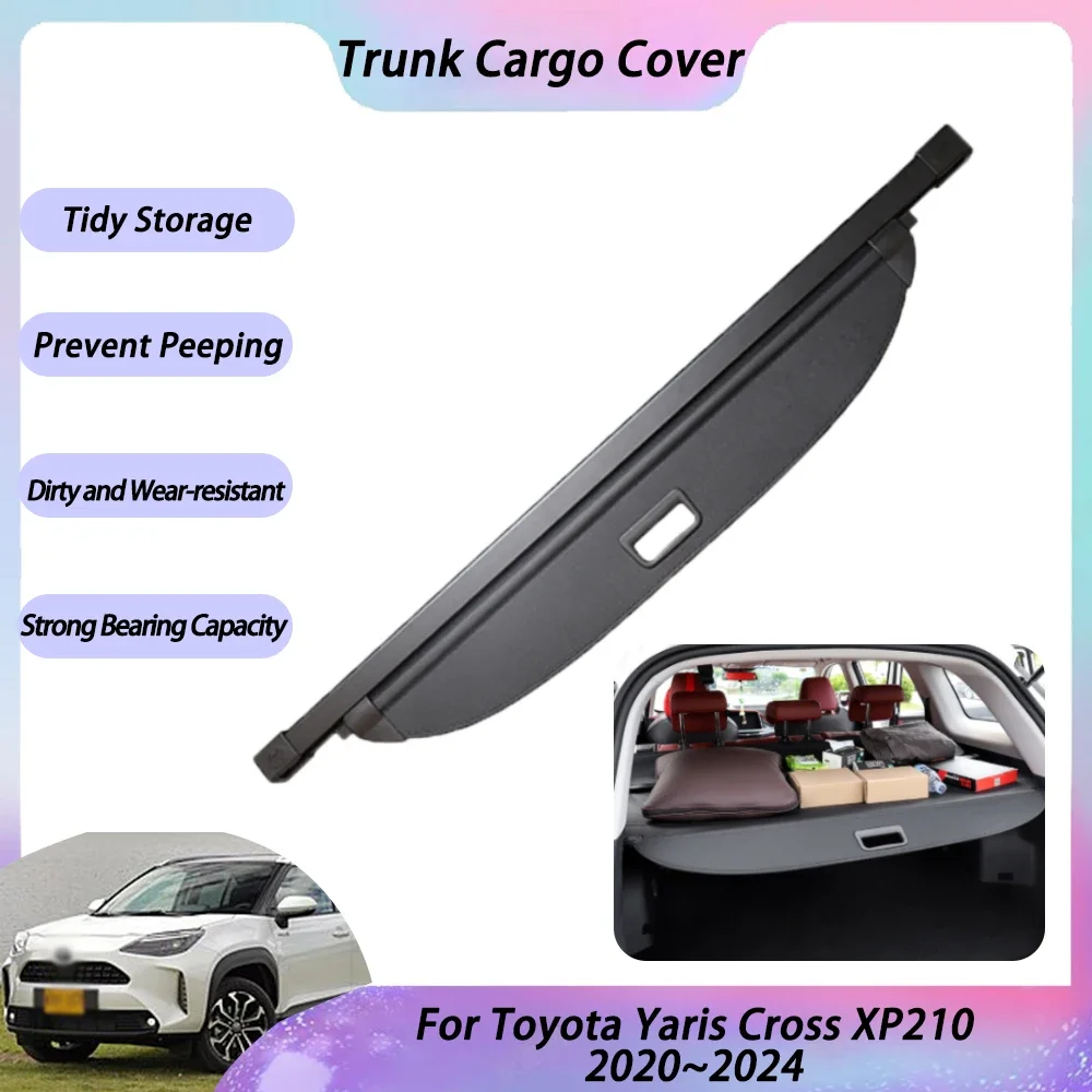 Car Trunk Curtain For Toyota Yaris Cross XP210 2020 2021 2022 2023 2024 Accessories  Storage Boot Tray Cargo Cover Retractable