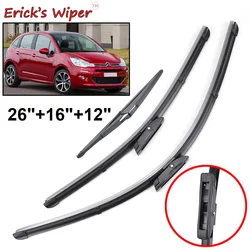 Erick's Wiper Front & Rear Wiper Blades Set For Citroen C3 MK2 Hatchback 2009 - 2016 Windshield Windscreen Window 26