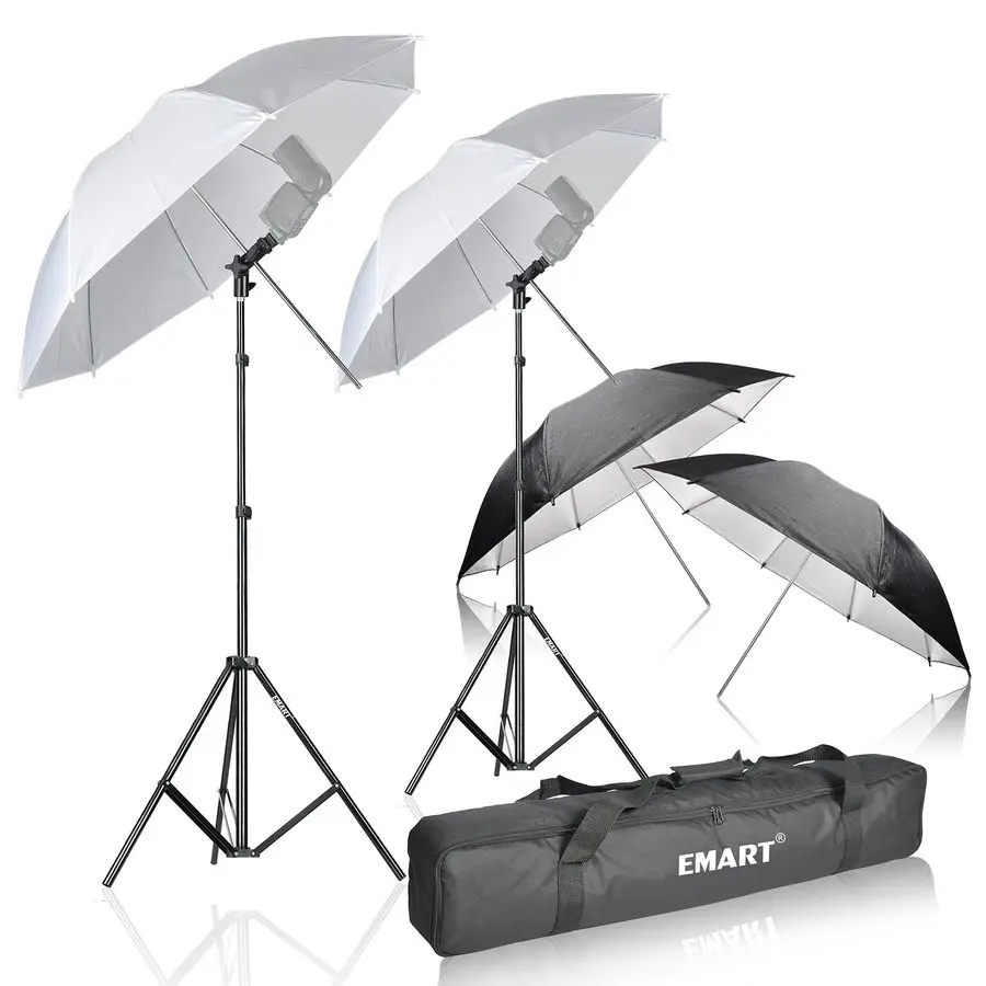 

33 inch Reflective Photography Umbrella,Studio Camera Photographic Props with Adjustable Light Stand,Flash Diffuser for Speedlig