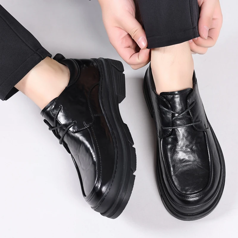 Men's Derby Shoes Gentleman retro high-quality style Office Business Adult hot selling high-quality suit shoes Thick soled