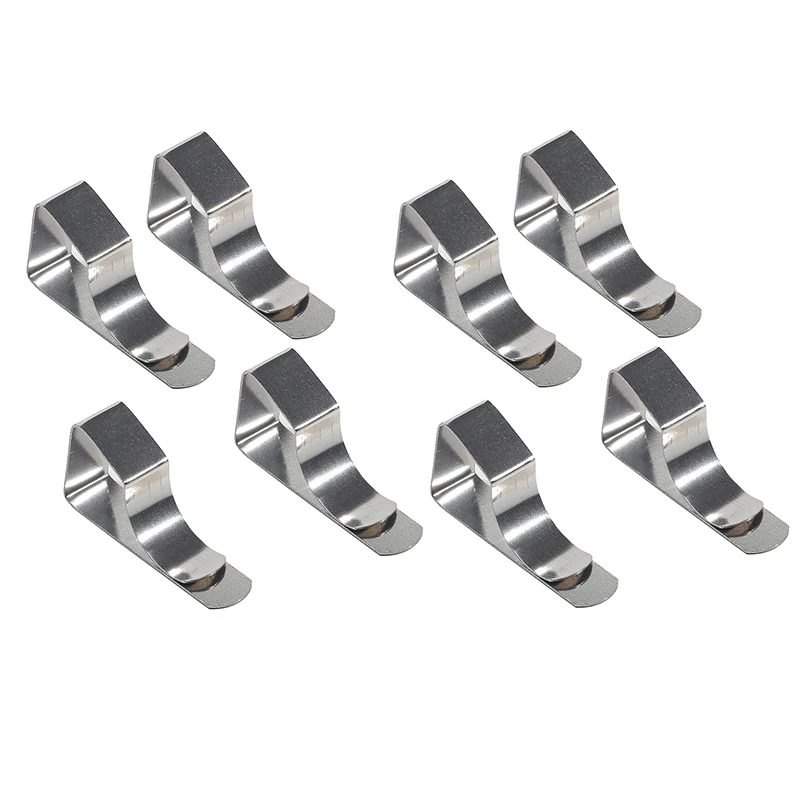 8Pcs Anti-Slip Tablecloth Clamps Stainless Steel Non-slip Securing Holder Wedding Camping Promenade Table Cloth Cover Fix Clips