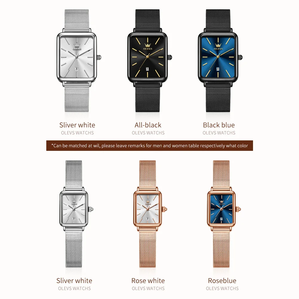 OLEVS 3692 Orologio da coppia al quarzo per uomo donna Orologio automatico con data classica Orologio da amante da uomo e da donna