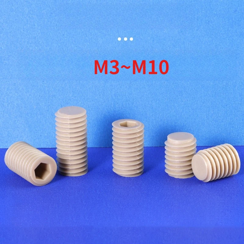 

PEEK Plastic Nylon High Strength High Temperature Resistant Insulated Hexagon Set Headless Screw M3 M4 M5 M6 M8 M10