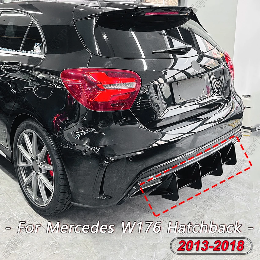 

4-жильный задний диффузор для губ для Mercedes-Benz A Class W176 A160 A180 A200 A250 A260 A45 AMG Hatchback 2013-2018, комплект кузова, тюнинг ABS