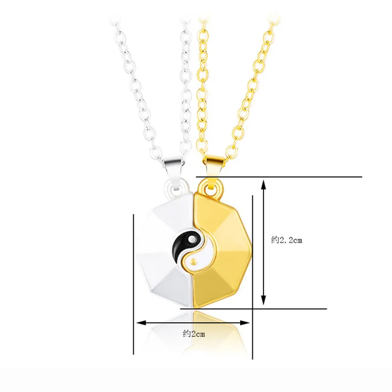 Niche couple necklace pair design personality gossip magnet phase suction personality Valentine's Day pendant