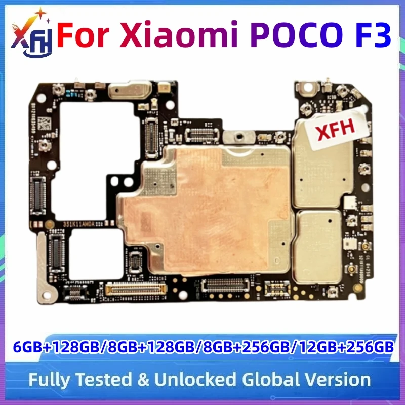 

Original Unlocked Motherboard For Xiaomi POCO F3 5G Mainboard For Redmi K40 Logic Board With Google Installed 128GB 256GB