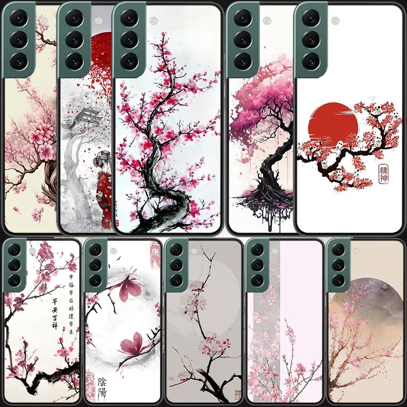 Cherry Blossom Tree Phone Case For Samsung S25 Ultra A02 A03 A03S A04 A04S A05S Galaxy A55 A35 A25 A15 S10 Lite A9 A8 A7 A6 Plus