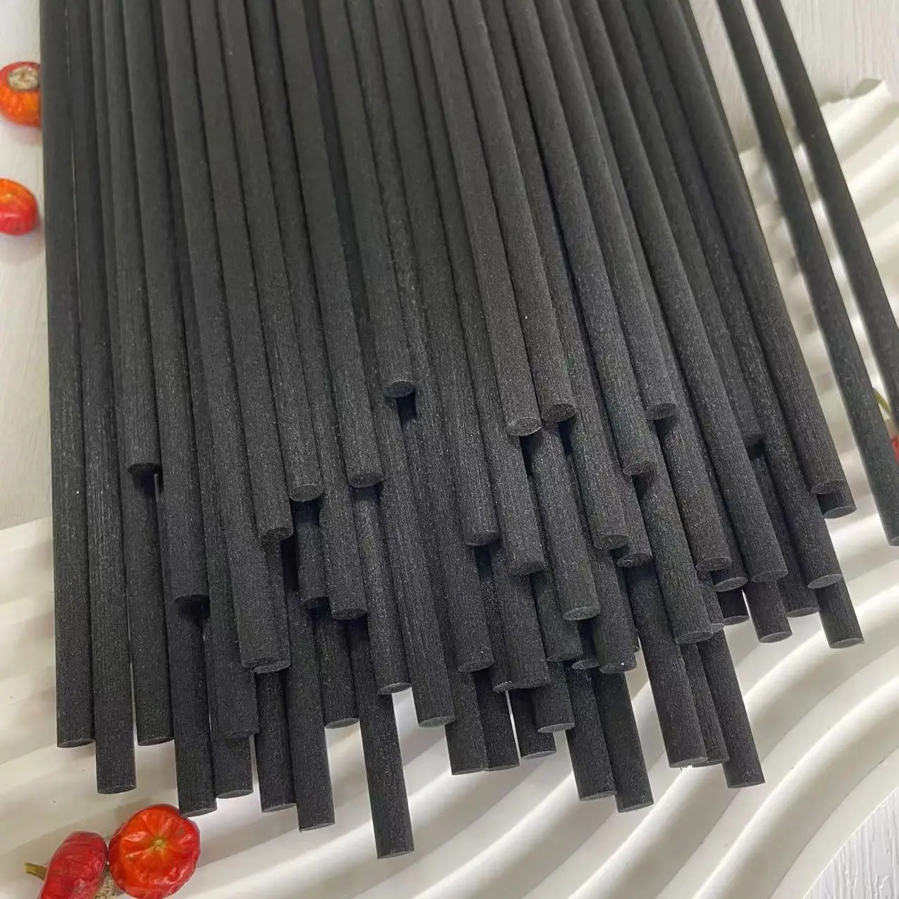 1000PCS 4MM X L40/35/30/25/22/15CM Black Fiber Diffuser Sticks for Home Decoration Aromatherapy, Essential Oil Diffusion Sticks