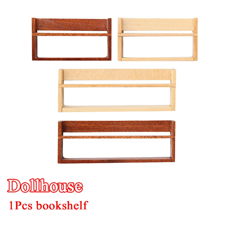 

Wood Dollhouse Simulation Mini Wall Bookshelf Model Dollhouse Miniature Study Furniture Decoration Dolls House Scene Ornament