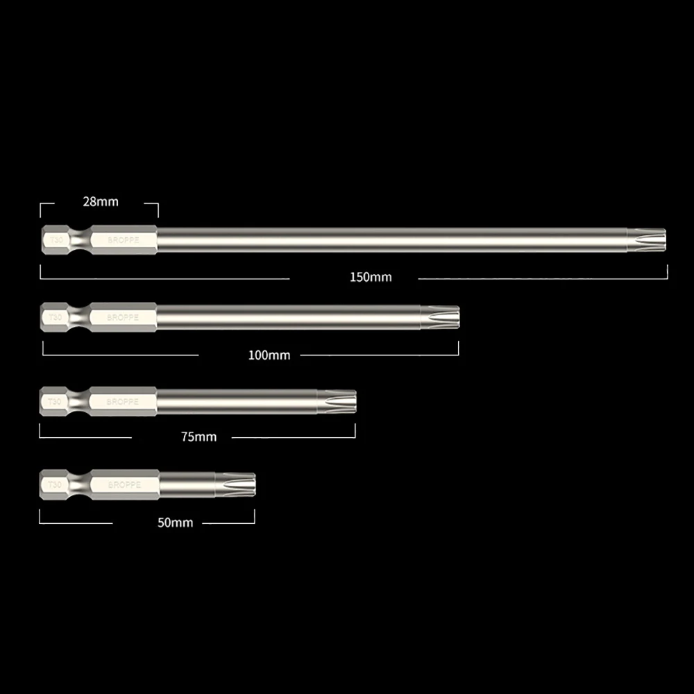 1/4-Zoll-Sechskant-Bits-Treiber, manipulationssicher, Sicherheitsbohrer, magnetischer Bit, Torx-Kopf-Schraubendreher-Bits, 50/150 mm, T10, T15, T20, T25, T27, T30, T40