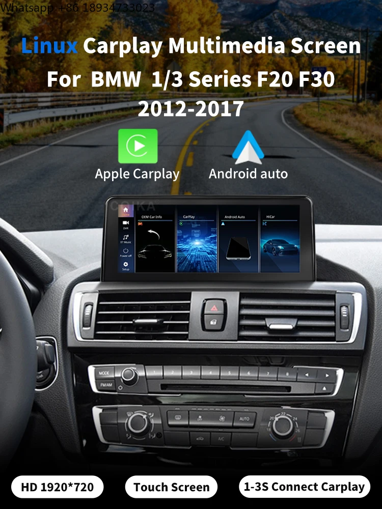 10.25 Inch Car Display Screen Linux System Carplay Screen WIFI BT GPS Multimedia for BMW F20 F30 Car Dvd Player System