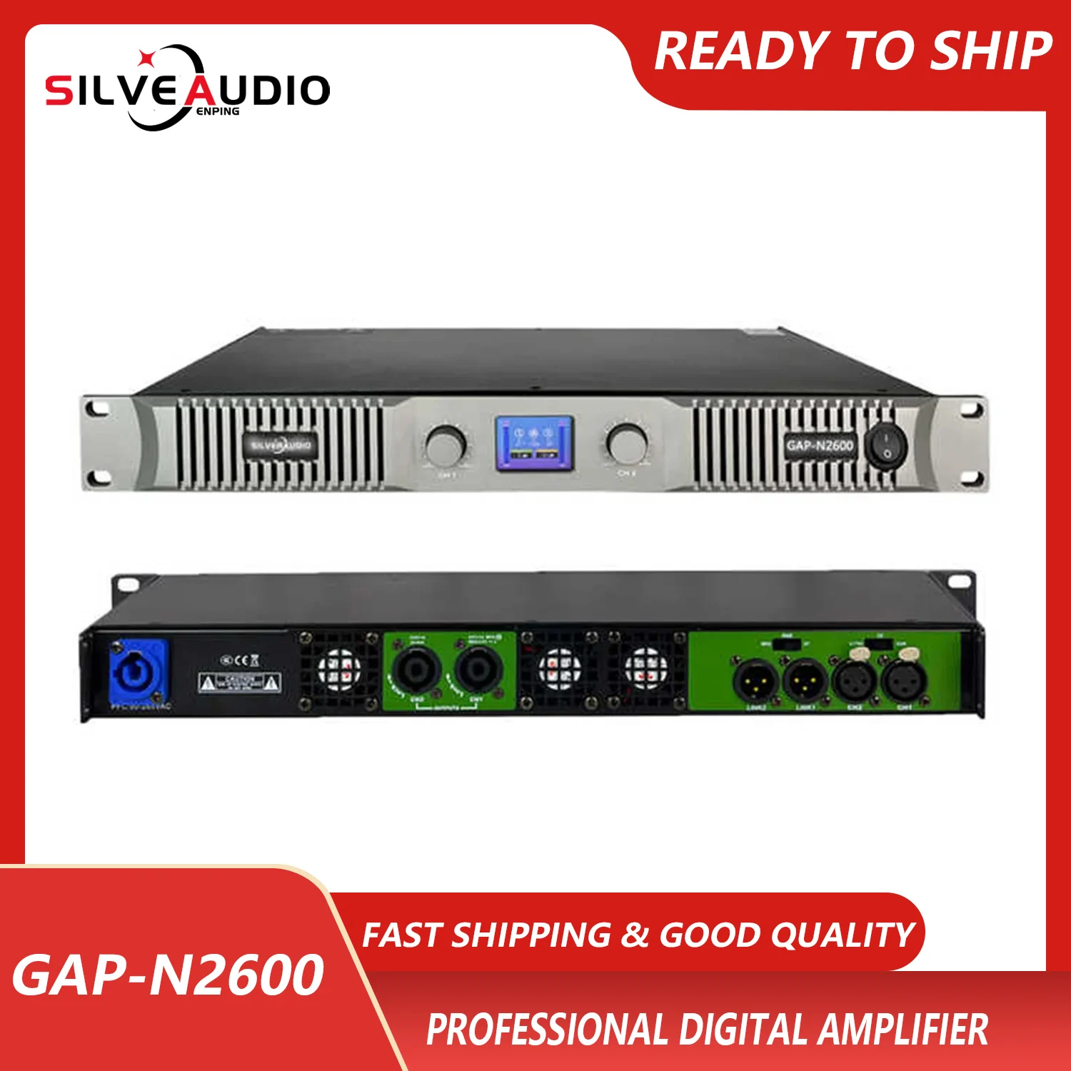 

GAP-N2600 professional amplifier power 2-Channels Digital Amplifier 1000 watts Use for Professional stage with Display