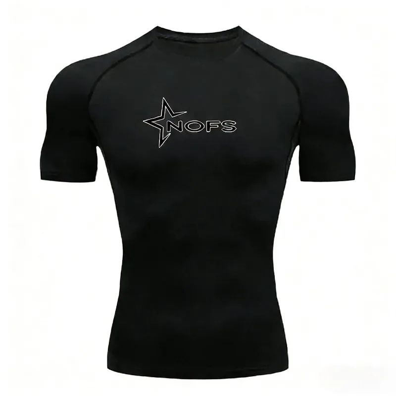 

Compression for Men Gym Workout Running Absorbing T-shirt Summer Athletic Quick Dry Suit Tees Tops Tight Fit Sleeve Rash Guard
