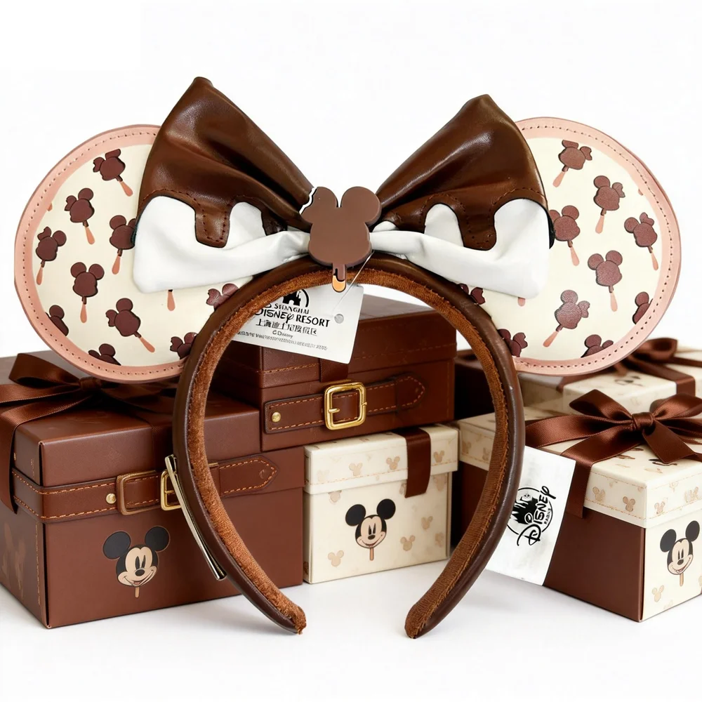Disney Ice Crea Mickey Mouse Headbands 100th anniversary Bows Headband Birthday Party Halloween Cosplay Costume For Women Girls view 3