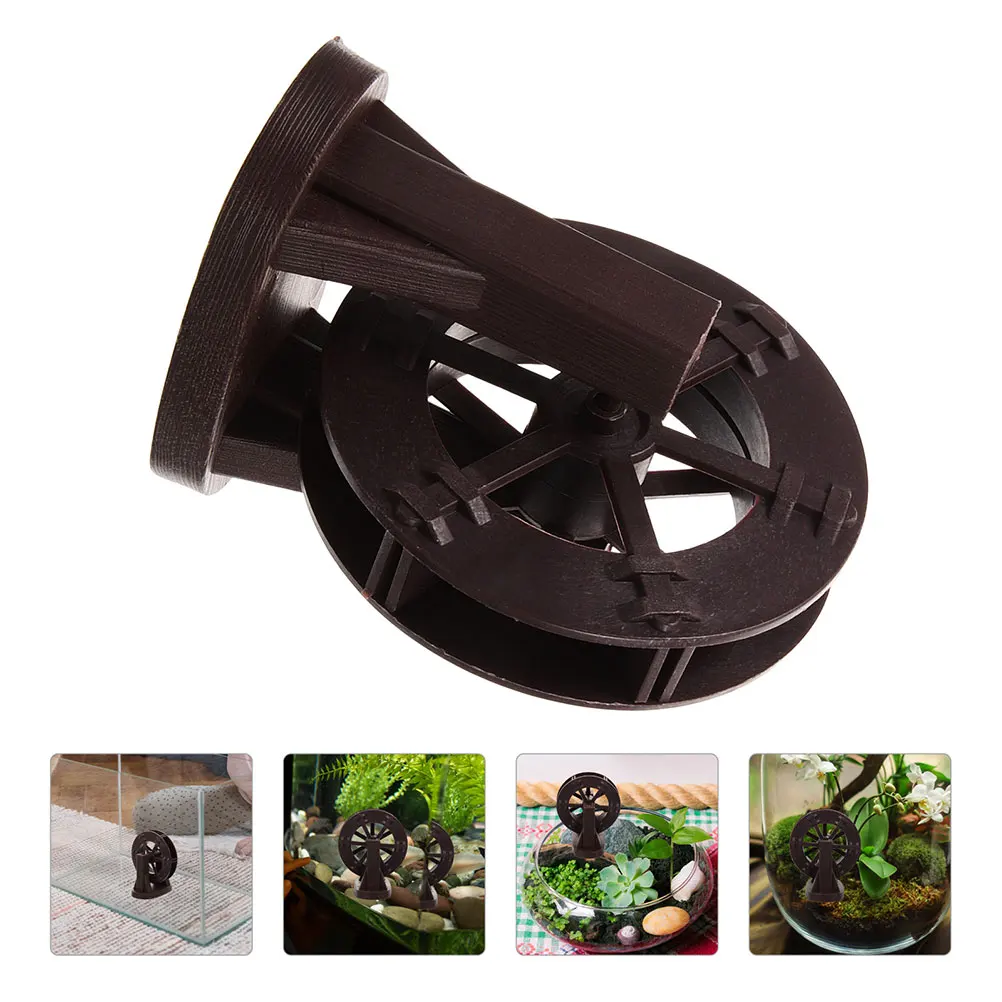 Plastic Water Wheel Stand Set voor Rotstuin DIY Landschapsarchitectuur Project Mini Fontein Decor Tuin Waterrad Model Kit Aquarium