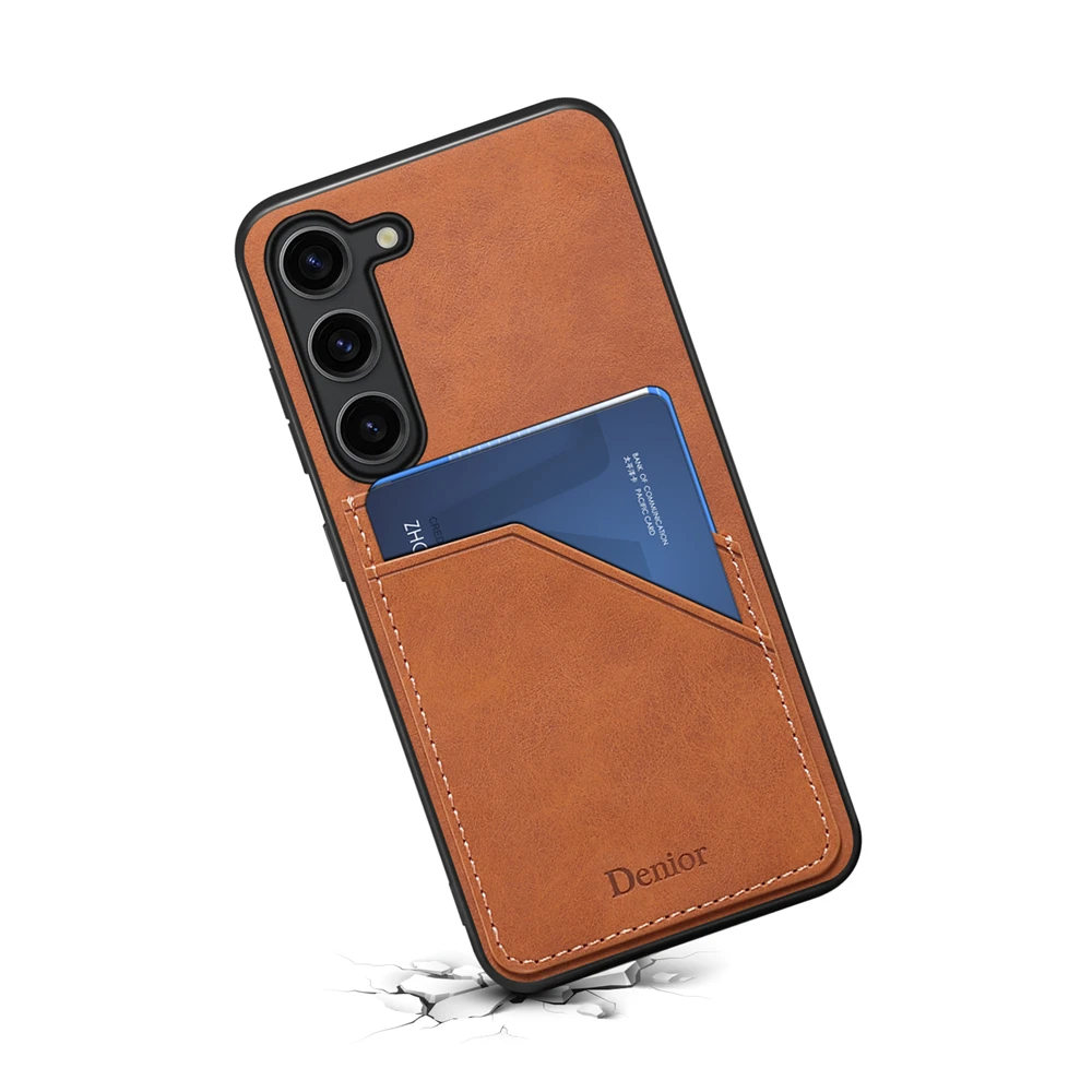 الفاخرة للصدمات فتحة بطاقة الائتمان المحفظة الغطاء الخلفي ماتي ريترو جلدية قضية الهاتف لسامسونج غالاكسي A55 A15 A25 A35 A05 A05S