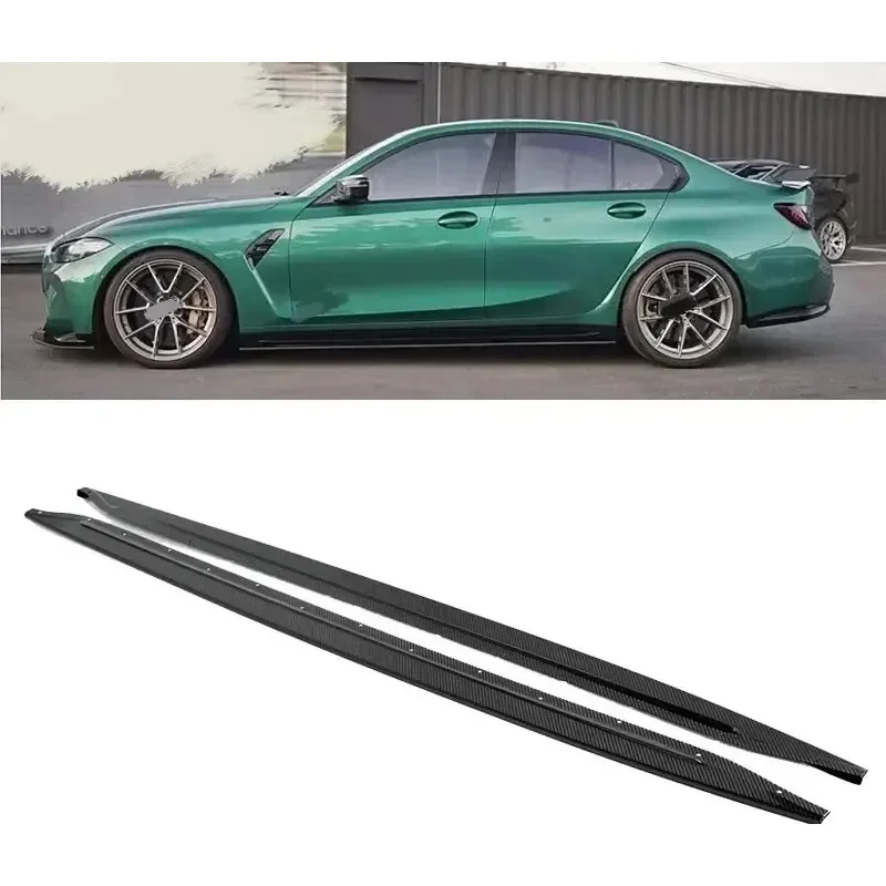 

New! For BMW M3 G80 M4 G82 Flat Style Dry Carbon Fibre Side Skirts Body Kits Car Accessories Styling Mouldings Spoiler Side Fin