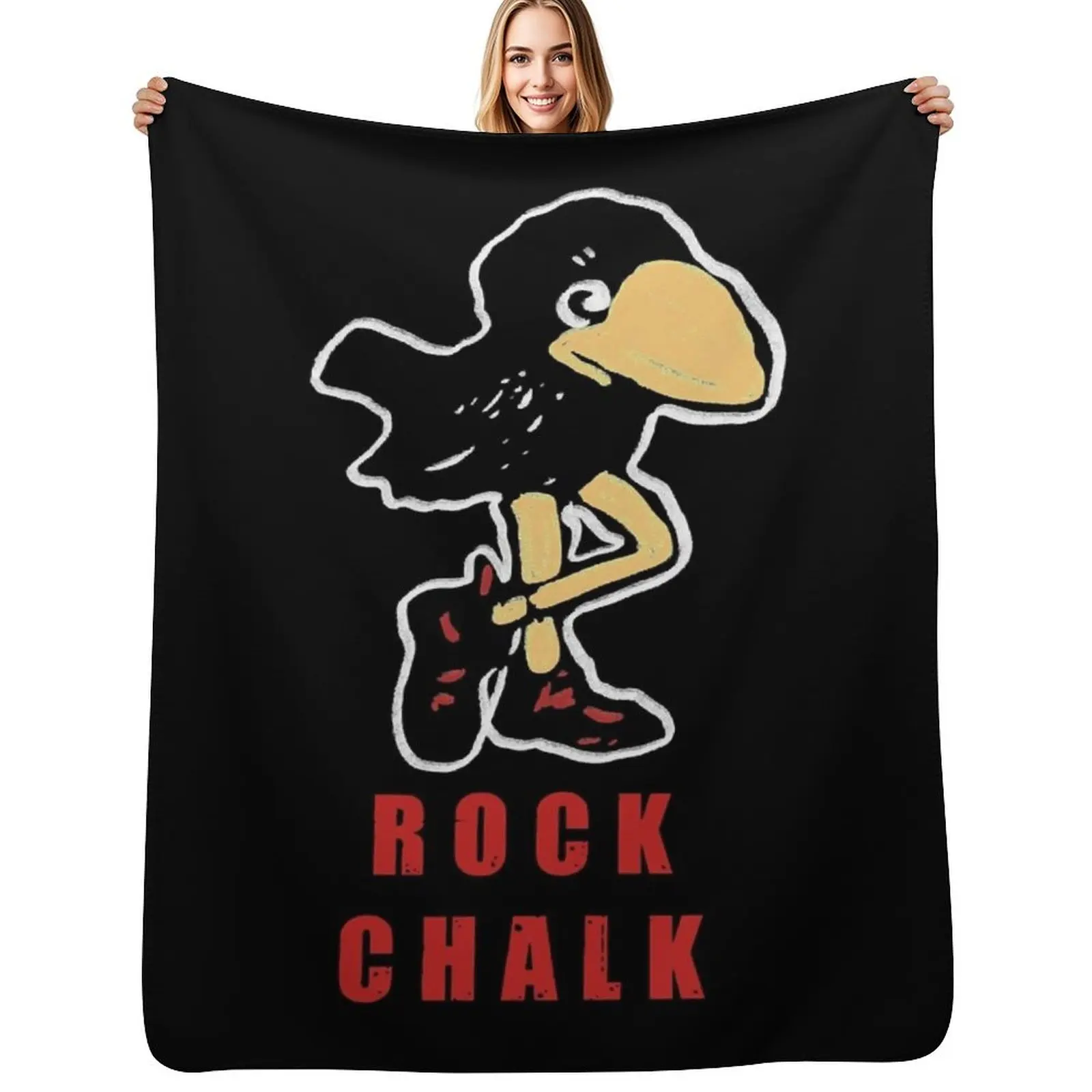 

Vintage Jayhawk - KU Throw Blanket Summer Beddings Soft Plaid Plaid Large Blankets